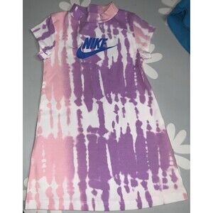 Nike Girls Club Tee Shirt Short Sleeve Dress in Violet Shock 2T- NWT